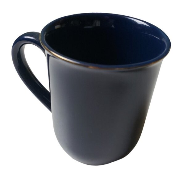 Otagiri Japan Ceramic Mug Ship Design Navy Blue Gold Trim Coffee Cup Boat Design - Picture 5 of 7